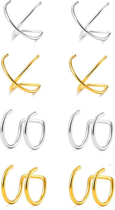 Fake Nose Ring, Tragus Ring, Fake Earrings, Neck Ring, Fake Nose Rings, Fake Nose, Personalized Cross, Cartilage Earrings Hoop, Wrap Earrings