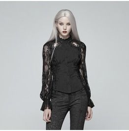 Women's Gothic Lace Shirt Steampunk Blouse, Punk Woman, Gothic Lace, Lace Long Sleeve Shirt, Gothic Shirts, Black Lace Blouse, Casual Tops For Women, Elegant Shirt, Lace Shirt