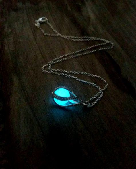 Glow in the Dark Dragon Egg Mermaid Tear by FishesGiveKisses: Dark Dragon, Glowing Necklace, Mermaid Tears, Silver Chain For Men, Discount Universe, Coupon Spreadsheet, Dragon Egg, Dragon Jewelry, Blue Pendant