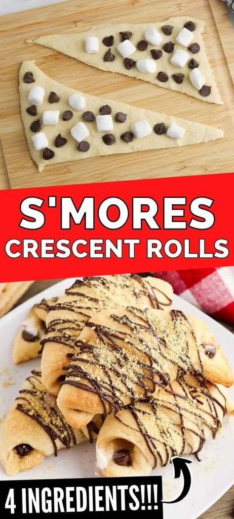 Beaux Desserts, Rolls Easy, 4 Ingredient Recipes, Meal Options, Easy Baking Recipes Desserts, Tasty Baking, Sweet Snacks Recipes, Delicious Snacks Recipes, Baked Dessert Recipes