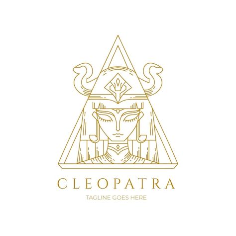 Cleopatra Logo Design, Ancient Logo, Egyptian Drawings, Makeup Logo Design, T Shirt Logo Design, Free Logo Templates, Coffee Tree, Cosmetic Labels, Makeup Logo