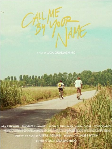 Call Me By Your Name Movie Poster, Your Name Ipad Wallpaper, Call Me By Your Name Aesthetic Poster, Landscape Movie Poster, Call Me By Your Name Poster, Call Me Your Name, Your Name Poster, Room Poster Wall, Your Name Movie