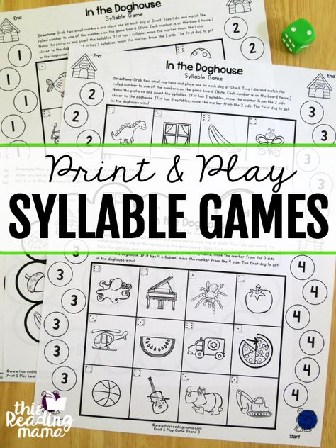 If you’re working with your learners on counting syllables like I am, grab these Print and Play Syllable Games. They’re NO PREP and interactive. Looking for more? We have Print & Play Rhyming Games as well as a whole set of Print & Play Phonics Games! *This post contains affiliate links. **The free syllable games … Syllables Kindergarten, Syllable Games, Teaching Syllables, Counting Syllables, Teaching Reading Skills, Rhyming Games, Syllables Activities, Social Skills Groups, Teaching Spelling