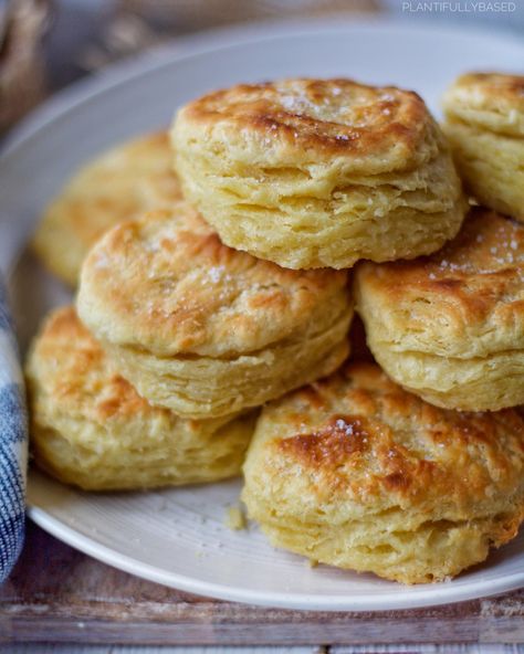 Homemade Southern Vegan Biscuits - Plantifully Based Easy Vegetarian Casseroles, Southern Biscuits, Vegan Biscuits, Easy Vegetarian Dinner, Vegan Cheddar, Healthy Holiday Recipes, Homemade Pie Crusts, Vegan Bread, Homemade Biscuits