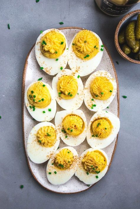 Paleo Mayonnaise, Classic Deviled Eggs, Deviled Eggs Recipe Classic, Paleo Appetizers, Deviled Eggs Classic, Popular Appetizers, Tapas Recipes, Gluten Free Egg Free, Deviled Eggs Recipe