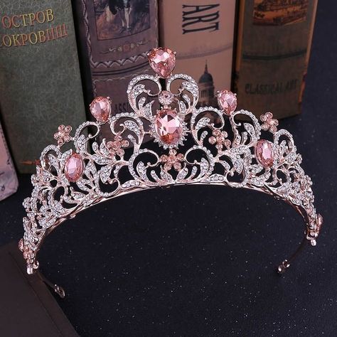 Royal Queen Crown, Crystal Crown Tiaras, Party Tiara, Bridal Crown Tiara, Crown Aesthetic, Wedding Tiaras, Crown Party, Decoration Flowers, Bride Tiara