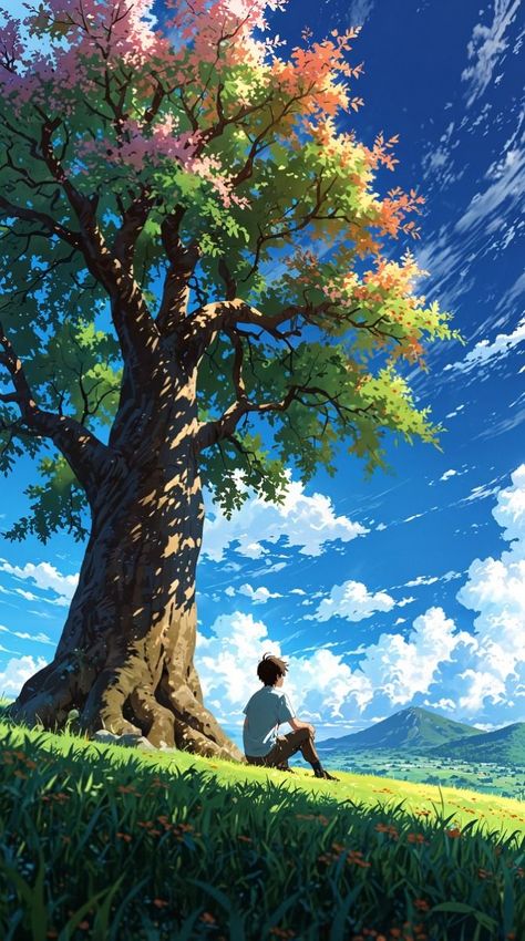 Anime Wallpapers Aesthetic Landscape, Anime Scenes Wallpaper, Anime Peaceful Wallpaper, Escapism Drawing, Anime Nature Aesthetic Wallpaper, Anime Backgrounds Wallpapers Landscape, Anime Nature Scenery, Anime Beautiful Scenery, Animated Nature Wallpaper