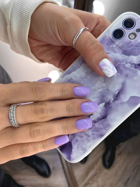 Lavender Nail Designs, Light Purple Nails, Hard Gel Nails, Natural Nail Designs, Purple Nail Designs, Lavender Nails, Polygel Nails, Vacation Nails, Best Nail Art