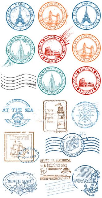 طوابع بريد, طابع بريدي, Travel Stamp, Passport Stamps, Travel Stickers, Vintage Printables, Travel Themes, Travel Scrapbook, Journal Printables