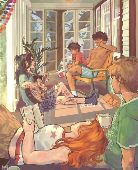 Potter Family Fanart, Wolfstar Parents, Moony Padfoot, Hp Oc, Hp Marauders, Marauders Fanart, Peaceful Summer, Hp Fanart, Mauraders Era