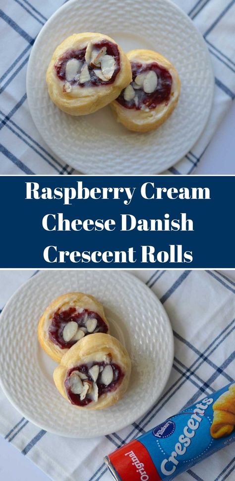 Cream Cheese Danish Crescent Rolls, Cheese Danish Crescent Rolls, Raspberry Cream Cheese Filling, Raspberry Cream Cheese Danish, Crescent Roll Danish, Crescent Dough Sheet, Raspberry Cream Cheese, Crescent Recipes, Cream Cheese Danish