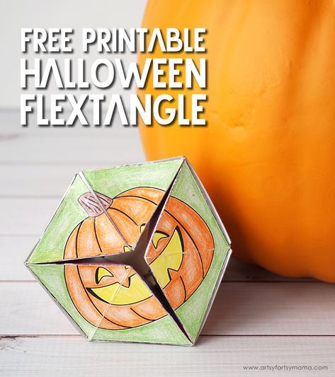 Free Printable Halloween Flextangle (Kaleidocycle) | artsy-fartsy mama Flextangle Template, Bricolage Halloween, Free Printable Halloween, Halloween Week, Halloween Bingo, Fun Projects For Kids, Paper Magic, Paper Toy, Holiday Printables