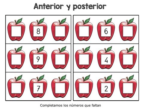 ANTERIOR Y POSTERIOR COMPLETA LOS NÚMEROS QUE FALTAN 0 al 999 Missing Number Worksheets, Anterior Y Posterior, Missing Numbers, Kids Math Worksheets, Number Worksheets, Preschool Math, Math For Kids, Worksheet Template, Math Worksheets