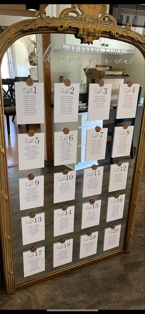 Wedding Mirror Sign Seating Chart, Wedding Mirror Guest List, Mirror Wedding Sign Table Numbers, Wedding Seats Sign, Guest Sitting Chart Wedding, Seating Plan On Mirror, Wedding Seat Chart Mirror, Mirror For Table Seating, Mirror Table Assignments Wedding