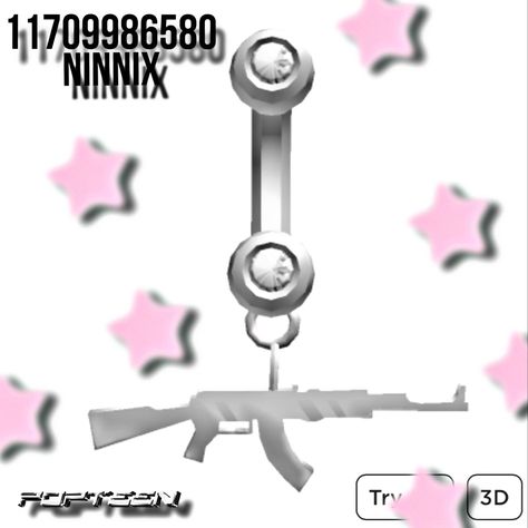 AK-47 Belly Ring Roblox Belly Ring Code, Belly Piercing Codes For Berry Ave, Roblox Belt Code, Roblox Piercing Codes, Roblox Belly Piercing Codes, Autumn Leaves Wallpaper, Roblox Code, Piercings For Girls, Cheerleader Girl