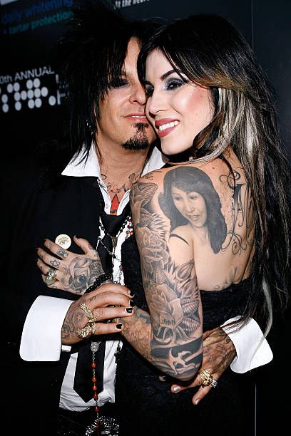 Kat Von D & Nikki Sixx Kat Von D Tattoos, Nikki Sixx, Sleeves Ideas, Matching Tattoo, Time Tattoos, Mötley Crüe, Back Tattoos, Kat Von, Kat Von D