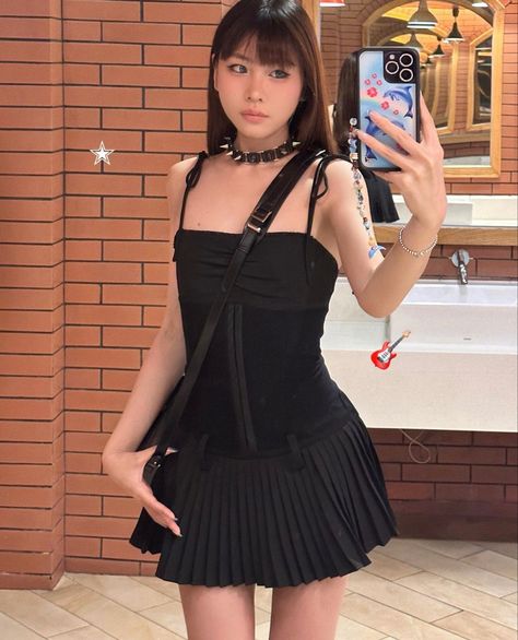 sweet chilling black drop waist pleated dress Drop Waist Dress Aesthetic, Sweet Chilling Dress, Drop Waist Dress, Image Swag, Dropwaist Dress, Chill Outfits, Drop Waist, Pleated Dress, Fashion Inspo