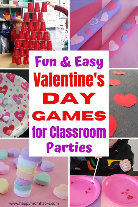 Minute To Win It Valentines Day Games, Valentines Minute To Win It Games, Valentines Day Party Ideas Classroom, Valentine Class Party Games, Valentine Minute To Win It, Valentines Kids Games, Elementary Valentines, Vday Party, School Party Games