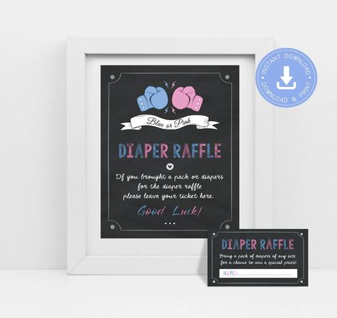 Boxing Gender Reveal, Diaper raffle sign, blue and pink, printable pdf, Instant Download, gender reveal shower, Boxing Gloves Theme, CY118 Gender Reveal Boxing Theme, Boxing Gender Reveal Ideas, Boxing Gender Reveal, Diaper Raffle Sign, Pink Printable, Baby Reveal Party, Baby Gender Reveal Party, Diaper Raffle Tickets, Baby Gender Reveal