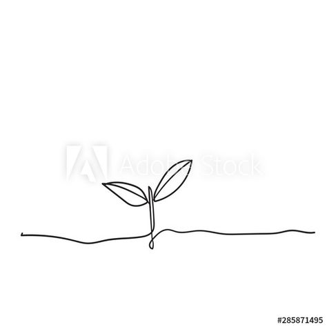 Growing Plant Tattoo Minimalist, Sprout Drawing Art, Seed Growing Tattoo, Tree Sprout Tattoo, Seedling Tattoo Simple, Plant Sprout Tattoo, Bean Sprout Tattoo, Seedling Tattoo, Sprout Tattoo