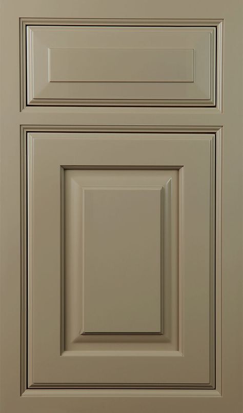 Khaki Kitchen Cabinets, Khaki Kitchen, Handmade Cabinets, Vintage Door, Door Color, Door Styles, Custom Cabinetry, Rustic Design, Cabinet Doors