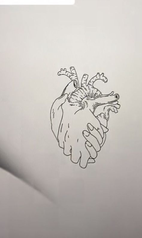 Physical Touch Tattoo, Beating Heart Tattoo, Connected Hearts Tattoo, Heart In Hand Tattoo, One Line Heart, Heart And Soul Tattoo, Hand Holding Tattoo, Human Heart Tattoo, Soul Sister Tattoos