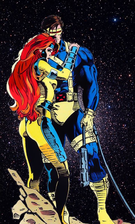 Cyclops and Jean Grey Scott And Jean, Polaris Marvel, Drawing Marvel, Jean Gray, Scott Summers, Jean Grey Phoenix, Marvel Couples, Jim Lee, Uncanny X-men