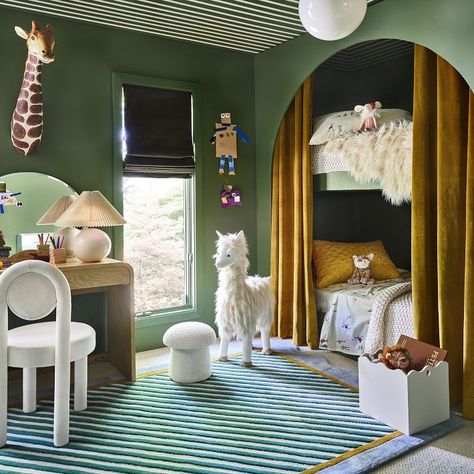 Sarah Sherman Samuel Striped Rug | West Elm Whimsical Bedroom Kids, Stylish Kids Bedroom, Kids Holiday Decor, Whimsical Bedroom, Sarah Sherman, Sarah Sherman Samuel, West Elm Kids, Kids Bedroom Inspiration, Room Of One's Own