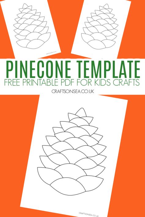 Pinecone Template, Nature Themed Crafts, Paper Pinecones, Preschool Quotes, Cone Template, Fall Lesson Plans, Library Crafts, Fox Crafts, Fall Lessons