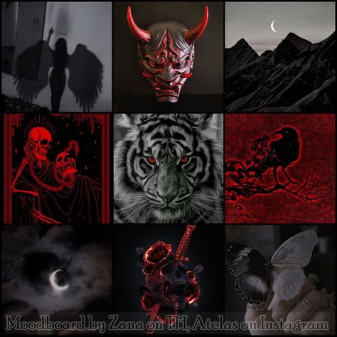 I've always loved making moodboards, so here are a few that I had fun doing. All images come from pinterest, and have a specific theme and species. They are free! use them to create your adopts or oc (no need to credit me until the signature is not removed) Demon Angel, Black Demon, Trippy Iphone Wallpaper, Adopt Idea, Exotic Cats, Mood Colors, Color Vibe, Magic Aesthetic, Rainbow Aesthetic