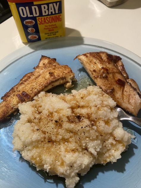 Old Bay Compound Butter Boosts This Fall Fish Lunch – Garden & Gun Fish And Grits, Garlic Compound Butter, Butter Compound, Fish Lunch, Stone Ground Grits, How To Cook Grits, Salmon And Shrimp, Grits Recipe, Fall Fishing