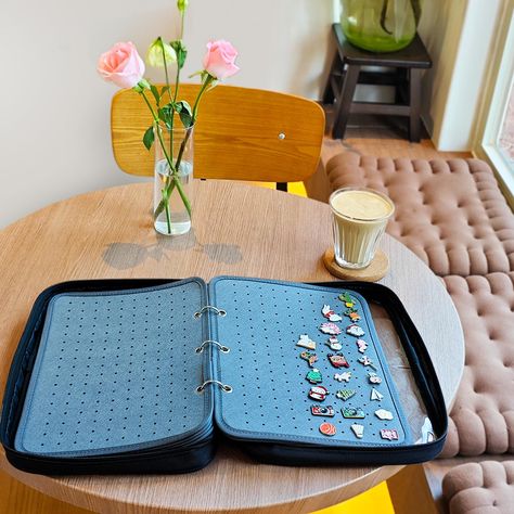 PRICES MAY VARY. 🎁6 PCS 3-Ring binder portable brooch pin bag size : 32 x 25 x 5 cm / 12.6 x 9.84 x 1.97 inch,It contains 6 storage pages,hold up to 400 pins,very convenient for collectors to carry around.Nice pin books for collectors! 🎁Creativity pin book:This bag has been customized in advance for pins to pass through. Brooch pin lovers can easily store it or take it off, which is worry-free and convenient. 🎁The pin display case for enamel pins is made of double-layer thick fabric, and the Enamel Pin Storage, Pin Display Board, Pin Collection Displays, Pin Storage, Pin Bag, Enamel Pin Display, Pin Display, Diy Leather Projects, Pin Holder