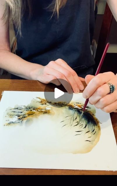 Watercolor Silhouette Painting, Pine Cone Watercolor, Atmospheric Watercolor, Watercolor Sunsets, Watercolor Scenery Painting, Abstract Watercolor Paintings Tutorials, 2023 Watercolor, Contemporary Watercolor Art, Abstract Watercolor Paintings