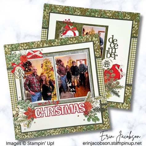 Crafty Concepts With Erin, Stampin Up Scrapbook Pages, 8x8 Scrapbook Layouts, Christmas Scrapbook Ideas, Winter Scrapbook Layouts, Up Scrapbook, Christmas Layout, Christmas Scrapbook Pages, Winter Scrapbook