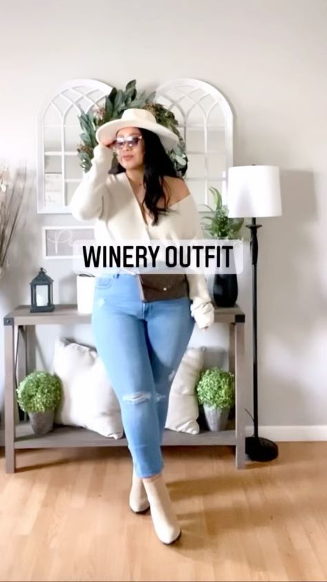 katskurves on Instagram: Winery outfit🍷 Hi babes happy Friday upon request here’s a simple winery outfit idea that’s super easy to put together🙌🏽 Question: What do… Winery Outfit Winter Plus Size, Plus Size Winery Outfit, Winery Attire, Winery Outfit Winter, Winter Winery Outfit, Winery Outfit Spring, Winery Outfit, Spring Wine, Plus Size Baddie