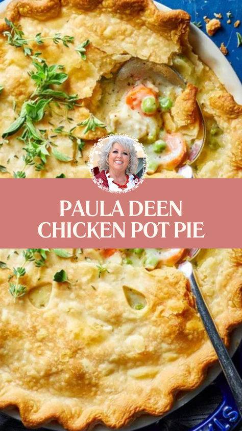 Paula Deen Chicken Pot Pie Paula Deen's Chicken Pot Pie, Chicken Pot Pie Martha Stewart, Paula Deans Chicken Pot Pie, Chicken And Vegetable Pie, Chicken Pot Pie Recipe Cast Iron Skillet, Pie Crust And Chicken Recipes, Chicken Pot Pie One Crust, Chicken Pot Pie With Ready Made Crust, Southern Living Chicken Pot Pie Recipe