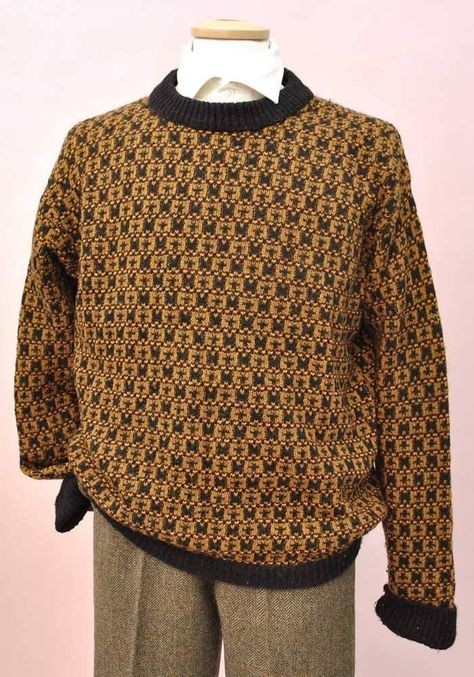 60s Fashion Mens, Dad Sweaters, Clothes Details, Cucumber Soup, Black Wool Sweater, 1980s Men, 80s Trends, 60s Men, Wooly Jumper