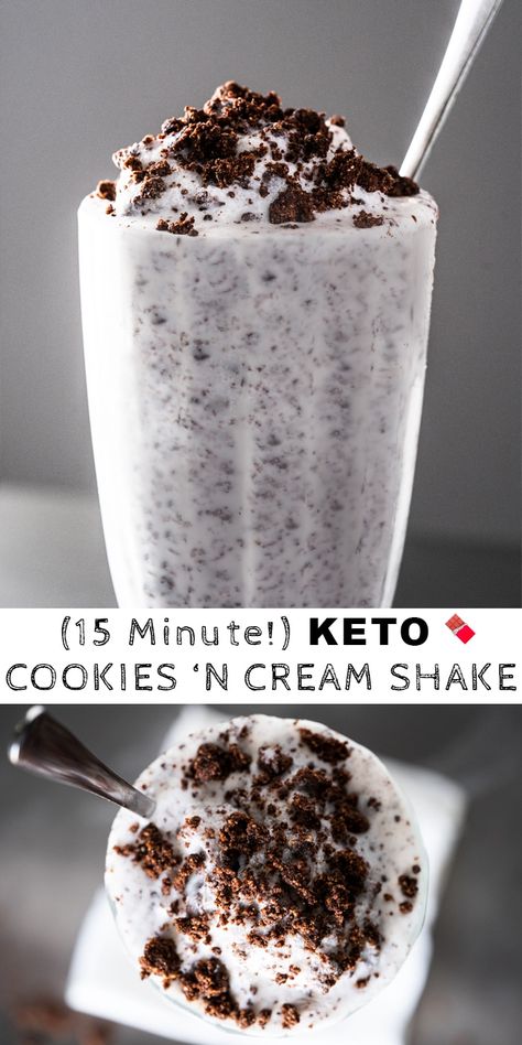 Paleo Milkshake, Keto Milkshake, Cookies And Cream Milkshake, Dolce Poche Calorie, Keto Shakes, Keto Smoothie, Keto Smoothie Recipes, Postre Keto, Low Carb Drinks