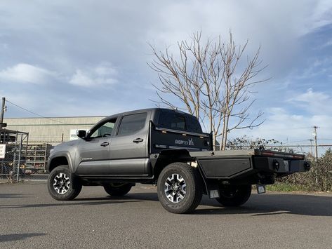 The SherpTek truck tray for the Toyota Tacoma. — SherpTek Custom Gear Hauling Solutions | Flatbeds, Truck Decks, and Truck Trays Tacoma Work Truck, Utility Truck Beds, Welding Beds, Custom Truck Beds, Utility Truck, Truck Flatbeds, Custom Truck, Built Truck, Work Truck