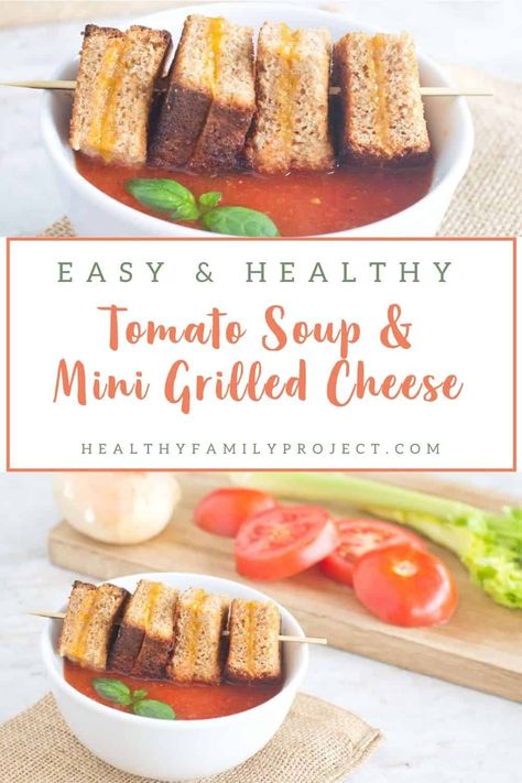 Mini Grilled Cheese, Baked Grilled Cheese, Homemade Tomato Soup Recipe, Cheesy Sandwich, Tomato Soup Easy, Tomato Soup Homemade, Grilled Cheese Sandwiches, Tomato Soup Recipes, Healthy Family