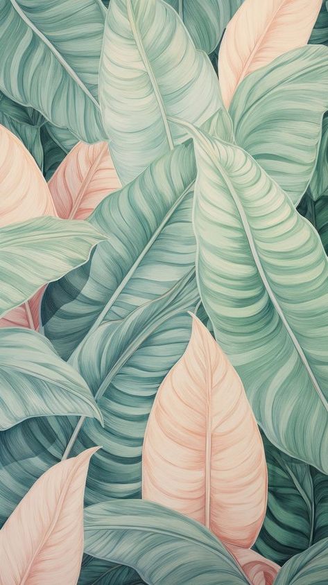 Wallpaper leaves backgrounds nature jungle. | premium image by rawpixel.com / Wan Jungle Illustration Background, Jungle Plant Illustration, Green Leafs Background, Tropical Plant Background, Colorful Fabric Patterns, Jungle Seamless Pattern, Banana Tree, Flower Iphone Wallpaper, Stationary Design