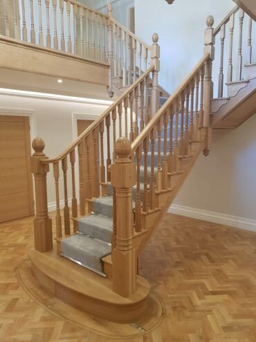 Luxury Staircase Images | Inspirational Staircase Design | Stairparts Direct Grand Wooden Staircase, Turned Staircase, Luxury Staircase, Wooden Staircase, Handrail Design, House Staircase, Newel Posts, Wooden Staircases, Staircase Design