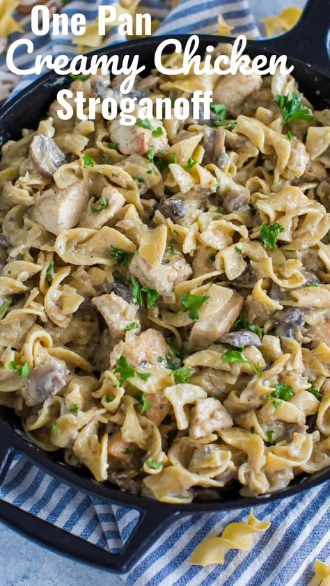 Easy Chicken Stroganoff Recipe, Turkey Stroganoff, Chicken And Egg Noodles, Chicken Breast Dishes, Egg Noodle Recipes, Homemade Egg Noodles, Chicken Stroganoff, Quick Pasta Recipes, Creative Recipes