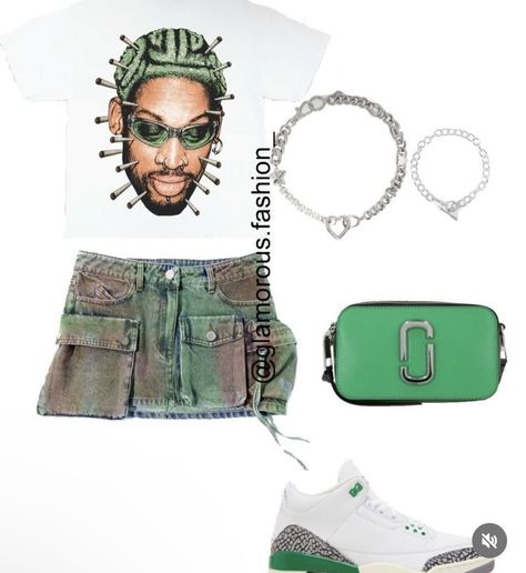 Green 3s Outfit, Lucky Green 3s Outfit, Lucky Green 3s, 3s Outfit, Outfit Ideas Green, Birthday Outfit For Women, Concert Outfit Ideas, Shoes Outfit Fashion, Stylish Summer Outfits