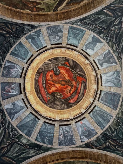 Creada por José Clemente Orozco Jose Clemente Orozco, Mexican History, Man On Fire, History Of The World, In Flames, Cycle Of Life, Sistine Chapel, Chicano Art, Cultural Center