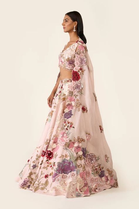 Varun Bahl Lehenga, Golden Lehenga, Varun Bahl, Saffron Spice, Dresses Traditional, Celebrity Closet, Pink Lehenga, Classic Blouses, Indian Dresses Traditional