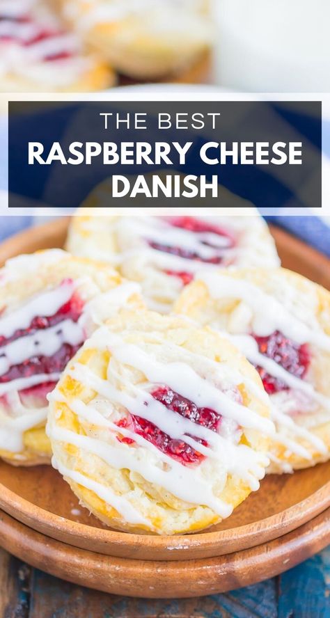 Raspberry Cream Cheese Danish make an easy breakfast or dessert that's ready in just 30 minutes. With a sweet raspberry cream cheese filling and a buttery, flaky crust, this simple treat is fun to make and even better to eat!#danish #creamcheese #creamcheesedanish #danishrecipe #raspberrydanish #breakfast #dessert #easybreakfast #easydessert Raspberry Cream Cheese Filling, Raspberry Cream Cheese Danish, Recipes Using Puff Pastry, Cream Cheese Danish Recipe, Cheese Danish Recipe, Raspberry Cream Cheese, Danish Recipe, Cream Cheese Danish, Make Cream Cheese