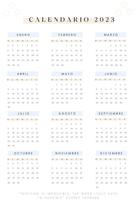 Calendario 2023 Aesthetic, Calendario Aesthetic, 2023 Calendar Aesthetic, Calender Print, Free Paper Texture, Aesthetic 2023, Planner Setup, 2023 Calendar, Bullet Journal School