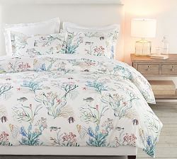 nautical | Pottery Barn Percale Duvet Cover, Coastal Bedding, Organic Bedding, Coastal Bedrooms, Spring Lake, Organic Cotton Duvet Cover, Reversible Duvet Covers, Duvet Cover Pattern, Make Your Bed