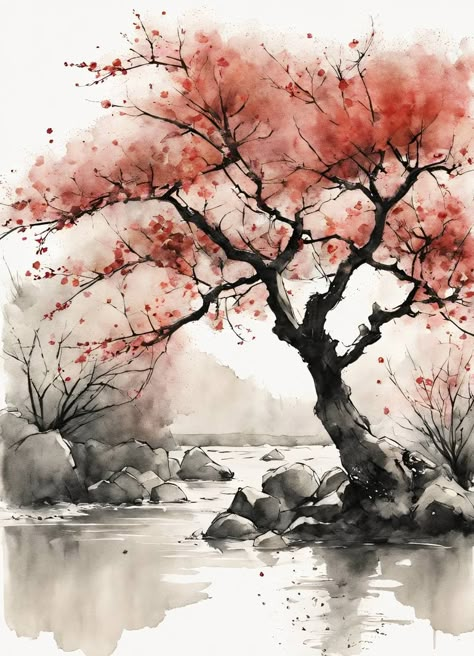 Saatchi Art is pleased to offer the painting, "Untitled No. 291," by Dmitry O, available for purchase at $230 USD. Original Painting: Digital on Paper. Size is 36 H x 24 W x 0.1 in. Tree Watercolor Painting, Watercolor Art Landscape, Diy Watercolor Painting, Watercolor Flower Art, Watercolor Art Lessons, Watercolor Trees, Watercolor Inspiration, Water Painting, Tree Art